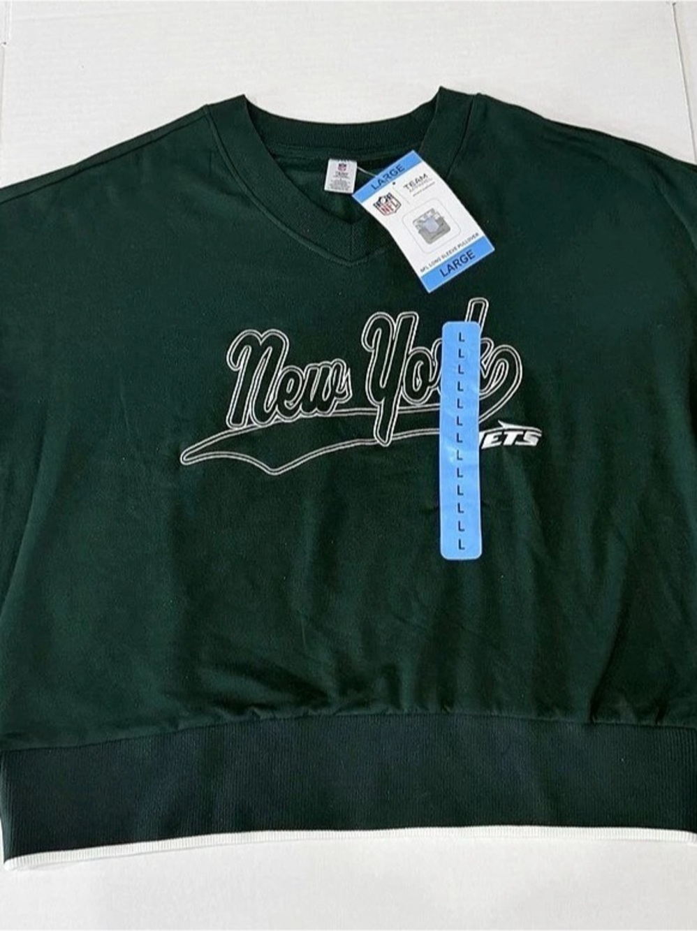 NFL Women’s Long Sleeve Pullover Sweatshirt New York Jets Green Size Large NWT